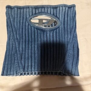 Diesel Blue Ribbed Tube Top